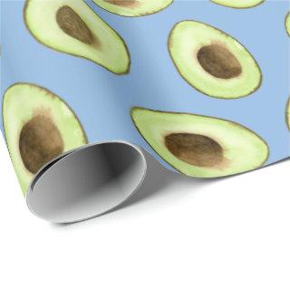 Watercolor Avocado Blue