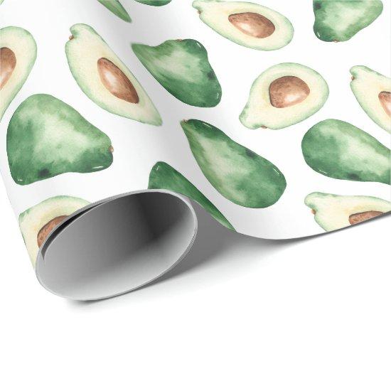 Watercolor Avocado Pattern
