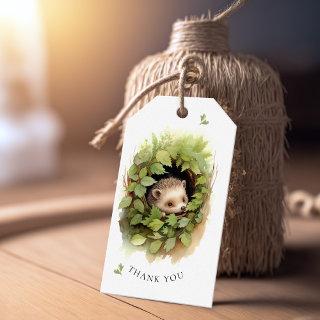 Watercolor Baby Hedgehog Baby Shower Gift Tags