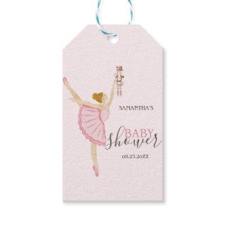 Watercolor Ballerina Nutcracker Pink Baby Shower Gift Tags