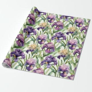 Watercolor Bearded Iris  Roll
