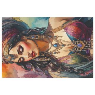 Watercolor Belly Dancer Decoupage Paper
