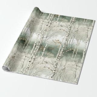 Watercolor Birch Trees Pattern