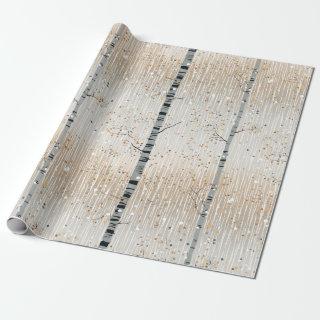 Watercolor Birch Trees Pattern