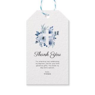 watercolor blue baptism photo thank you gift tags