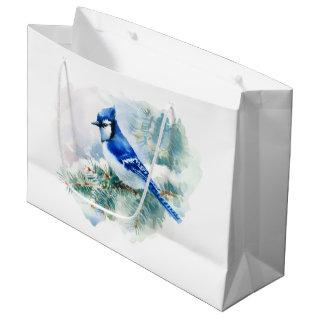 Watercolor Blue Jay Large Gift Bag