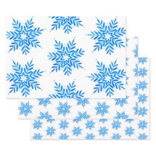 Watercolor Blue Snowflake Pattern    Sheets