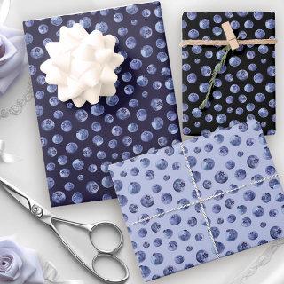 Watercolor Blueberries Pattern Blue  Sheets