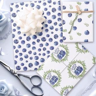 Watercolor blueberries pattern  sheets
