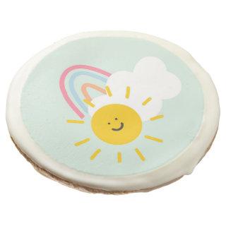 Watercolor Boho Rainbow and Sun  Sugar Cookie