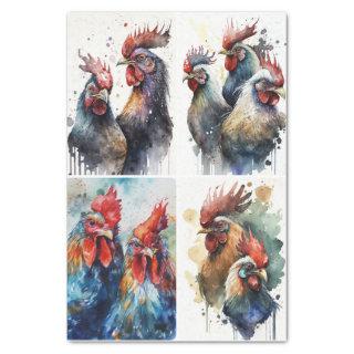 Watercolor Chickens  Tissue Paper