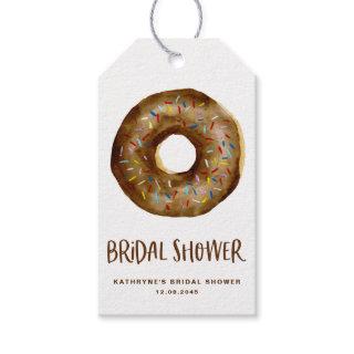 Watercolor Chocolate Donut Bridal Shower Thank You Gift Tags