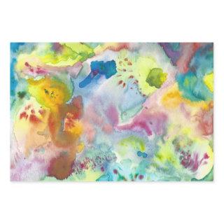 Watercolor colorful textured painting vivid  sheets