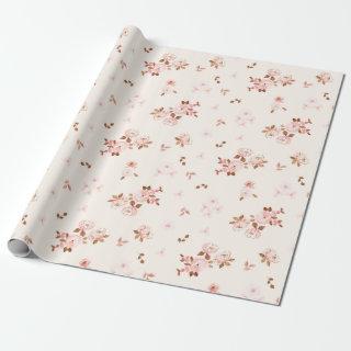Watercolor Cottagecore Floral Pattern in Pink