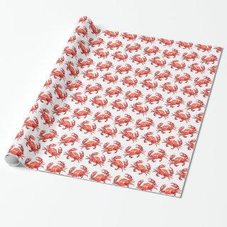 Watercolor Crab Pattern