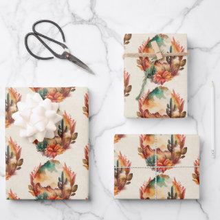 Watercolor Desert Cactus and Mountains Pattern  Sheets