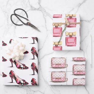 Watercolor Designer Shoes Bag & Perfume  Sheets