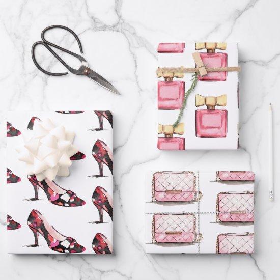 Watercolor Designer Shoes Bag & Perfume  Sheets