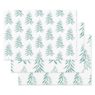 Watercolor Evergreen Trees Brushstrokes   Sheets