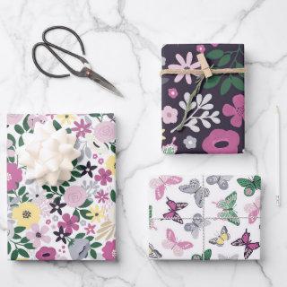 Watercolor Floral Butterfly Garden Pattern  Sheets