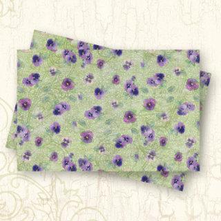 Watercolor Floral Spring Purple Pansy Decoupage Tissue Paper