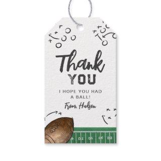 Watercolor Football Thank You Gift Tags