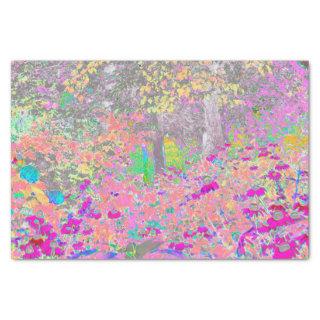Watercolor Garden Sunrise with Purple Flowers Tissue Paper