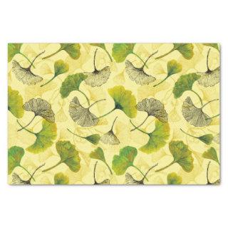 Watercolor Ginkgo Biloba Botanical Leaves Pattern Tissue Paper