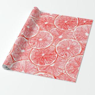 Watercolor grapefruit slices pattern