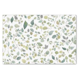 Watercolor Green Leaves Pattern Tissue Paper