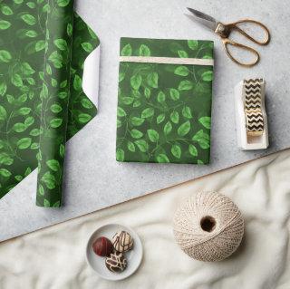 Watercolor Green Leaves Pattern