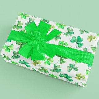 Watercolor Green Shamrock Clover St. Patrick's day