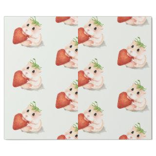 WATERCOLOR HAMSTER WITH STRAWBERRY