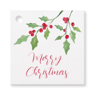 Watercolor Holly Sprigs gift tags