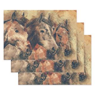 Watercolor Horses  Sheets