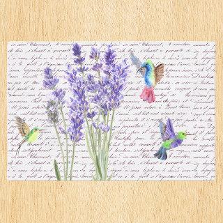 Watercolor Hummingbird Bird  Decoupage Lavender   Tissue Paper