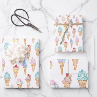 Watercolor Ice Cream Cones  Sheets