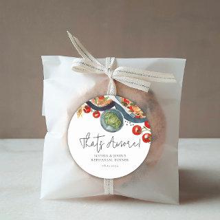 Watercolor Italian Food That's Amore Favors Classic Round Sticker