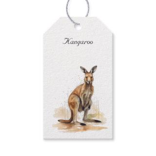 watercolor kangaroo customizable gift tags