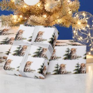 Watercolor Kittens With Christmas Ornaments