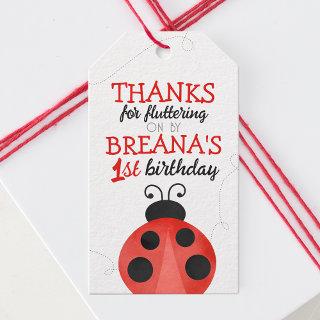 Watercolor Ladybug Birthday Favor Gift Tags
