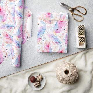Watercolor Lavender Pink Bright Feathers Spring