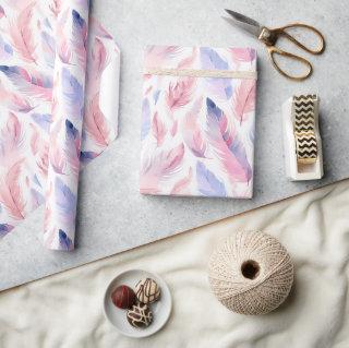Watercolor Lavender Pink Pastel Feathers Spring