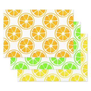 Watercolor Lemon Lime Orange Slice Pattern    Sheets