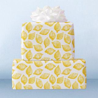 Watercolor Lemon Pattern Citrus