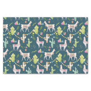 Watercolor Llama Flag Pattern Tissue Paper
