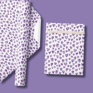Watercolor Love Heart Purple pattern
