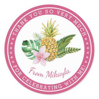 Watercolor Luau Thank You Favor Stickers