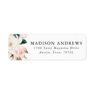 Watercolor Magnolias | Return Address Labels