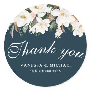 Watercolor Magnolias thank you sticker